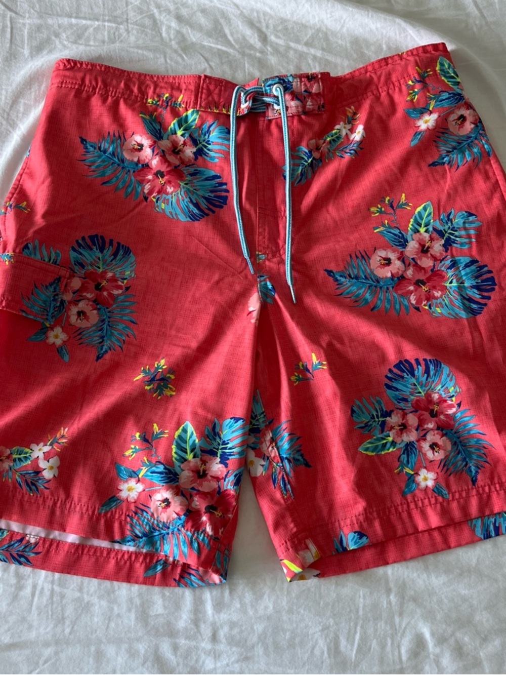 George Red Floral Men's Swim Board Shorts